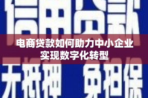 额尔古纳电商贷款如何助力中小企业实现数字化转型
